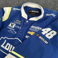 NASCAR JH Design Lowe's #48 Jimmie Johnson Racing Jacket Blue White Y2K 2XL