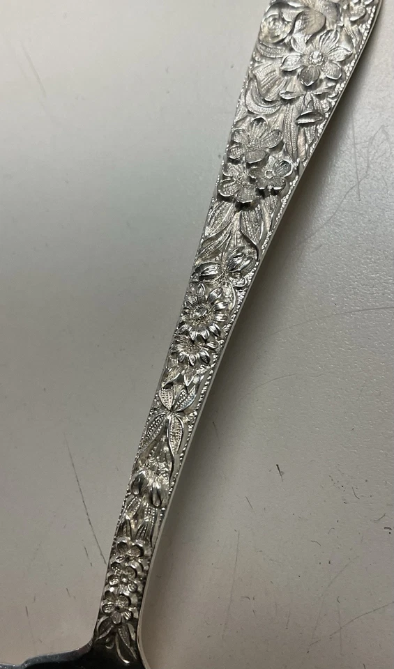 S. Kirk & Son “Repousse” Sterling Silver Jam/Berry Spoon Vintage 5” 27.5 Grams - Image 3 of 4