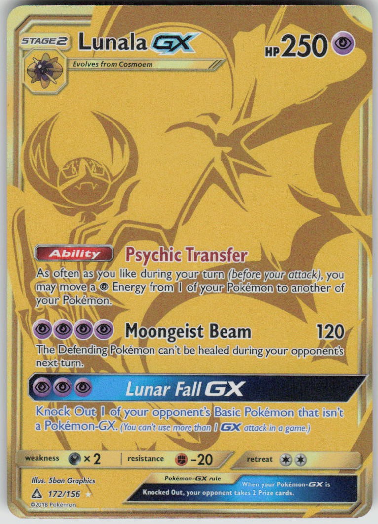 Lunala GX 2018 Sun & Moon: Ultra Prism #172/156 Holo (Secret) Price Guide -  Sports Card Investor