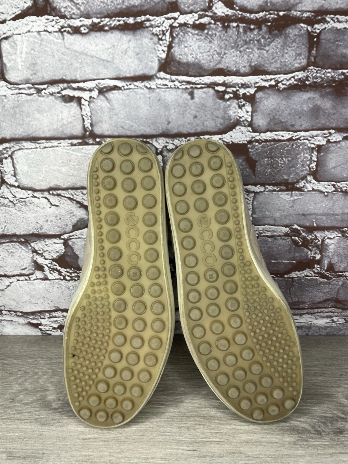 Scarpe stringate ECCO moda sneaker morbide trapuntate cravatta rosa polvere donna 39EU 8 5M US