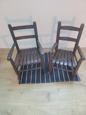 Vintage Child's Wooden Rocking Chairs - Near-Match Pair