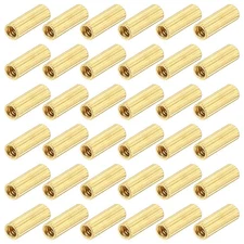 M2x8mm Brass Round Coupling Nuts(Gold Tone, Pack of 38)