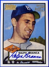 2001 Topps Team Topps Legends 1952 Topps Style Ralph Branca SP Auto #274