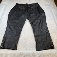 Harley Davidson Mens Black Leather Motorcycle Riding Pants Size 44 Regular