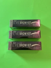 NEW 3 Boxes Eyebrow Stamp Kit AL'IVER MAKEUP All in 1 Light Brown & Medium Brown