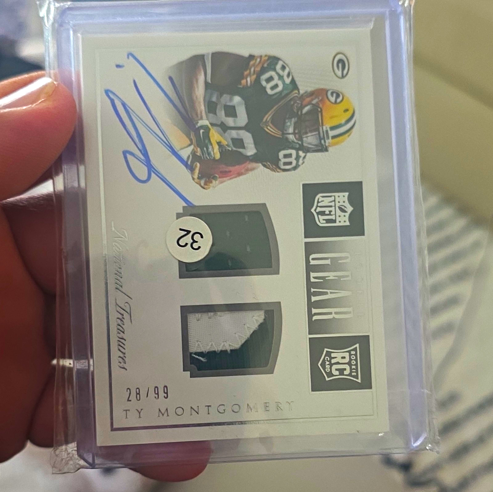 Panini 2015 National Treasures Ty Montgomery Rookie Gear Auto MEM Prime /49