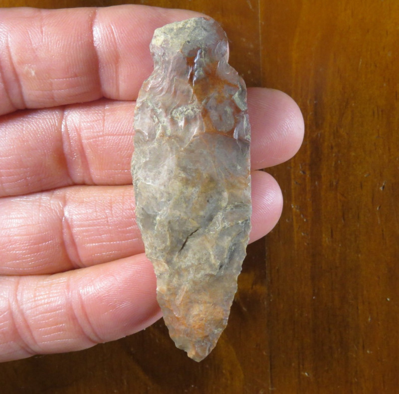 Nice colorful Archaic Benton point found Massac Co. Illinois 3.1/8 in.