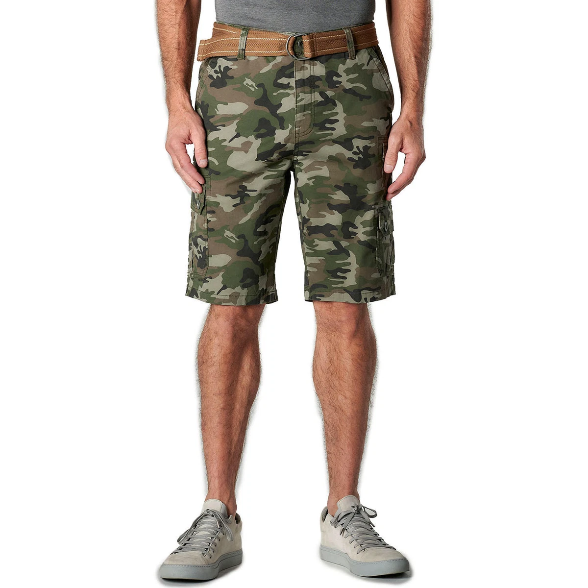 Iron CO. Green Camo Stretch Twill Multi Pocket Cargo Short