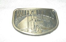 Vintage Raleigh Lights Semi Truck Metal Belt Buckle