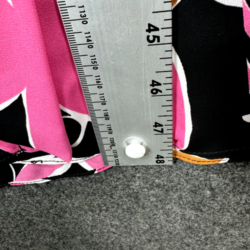 Joseph Ribkoff Dress Women's 14 Black Pink Orange Tropical Print Shirt Button - Picture 5 of 9