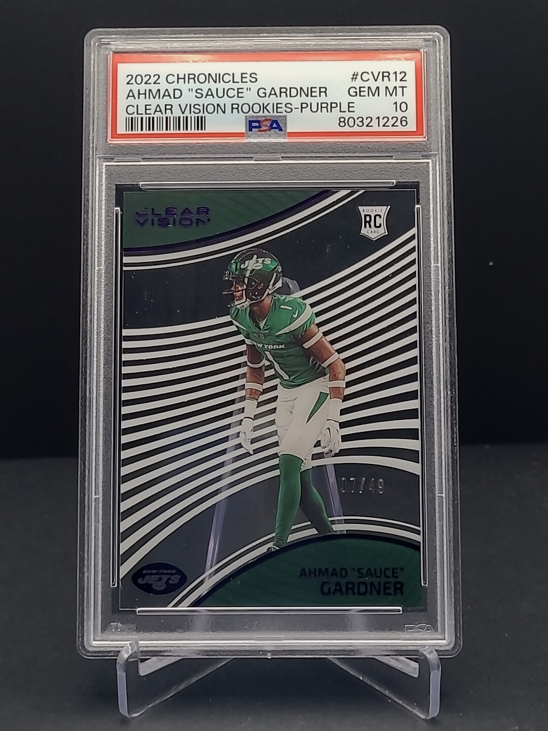 Sauce Gardner Panini Chronicles Clear Vision Rookies #CVR12 Purple