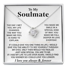 To My Soulmate Necklace Gift For Girlfriend Wife Birthday Gifts Christmas Gifts