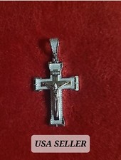 Crucifix Sterling Silver S925 Cross Jesus Beautiful Piece 16.7gr Pendant x Men's