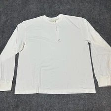 NEW Elwood Shirt Mens Large Vintage White Cotton Oversized Core Long Sleeve