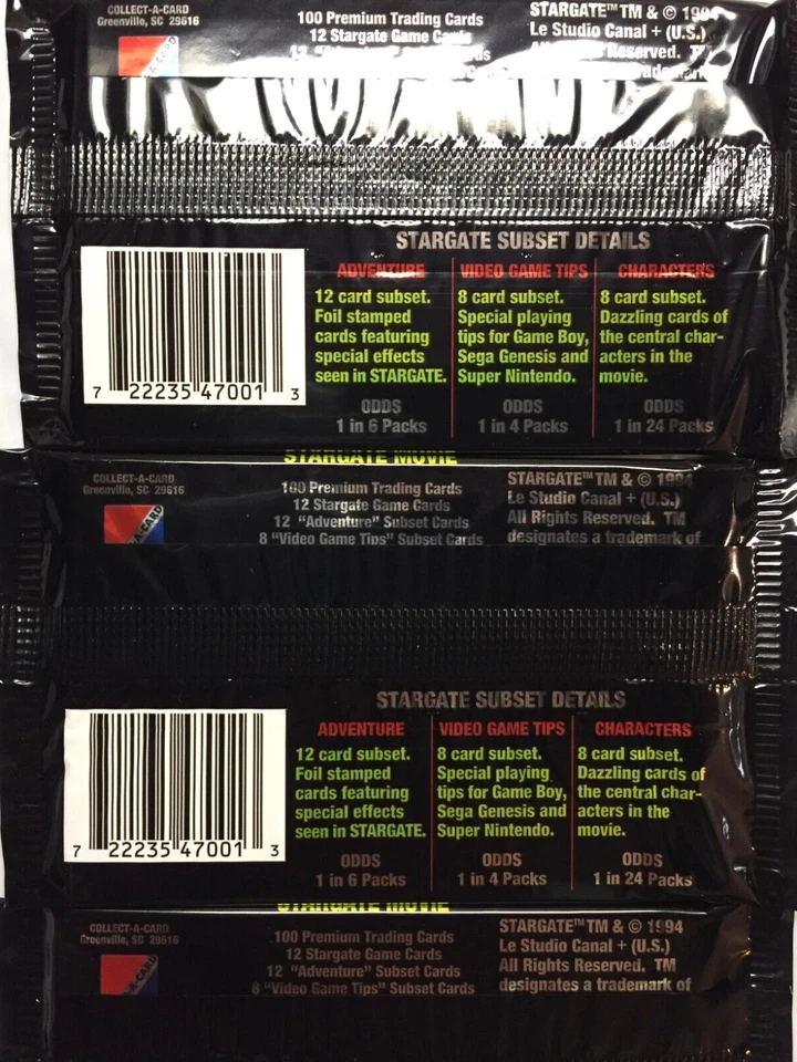 Lote de 3 paquetes sellados Stargate The Movie - Vintage 1994 Collect-A-Card Foto 2 de 4