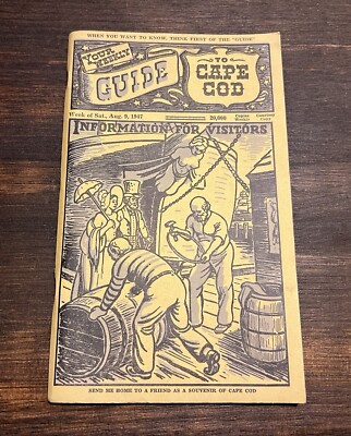August 9, 1947 Vintage Cape Cod Weekly Guide Martha's Vineyard Maps Magazine Ads