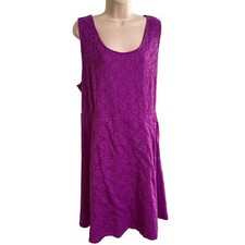 Lane Bryant Purple Lace Sleeveless Dress Size 28 Scoop Neck Keyhole Back u
