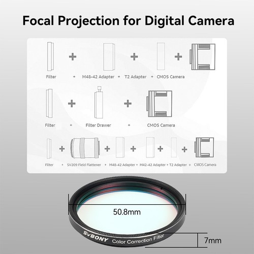 Filtro de corrección de color SVBONY SV231 2" para visual/astrofotografía planetaria - Imagen 10 de 15