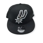 New Era San Antonio Spurs 9Fifty Black XL Logo Threads Adjustable Snapback Hat