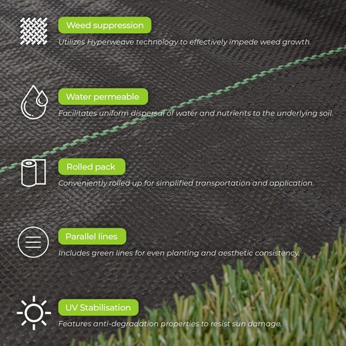 2M X 50M HEAVY DUTY WOVEN WEED CONTROL GROUND MULCH LANDSCAPE FABRIC - Picture 3 of 7