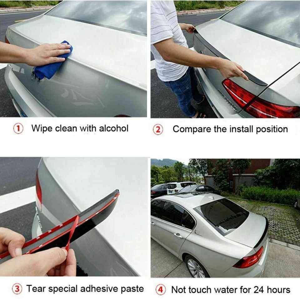 FOR 2013 2014 2015 CHEVY MALIBU Factory Style Rear Trunk Spoiler Wing GLOSS BLK Foto 4 de 4