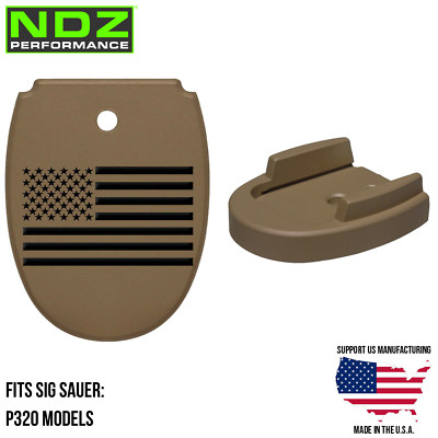 NDZ Sig P320X X5 Legion P320 M18 Aluminum Magazine Base Plate FDE Engraved Black