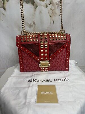 Michael Kors Shoulder Bag 30F8GXIL9T Whitney Chain 2way leather wine-r –