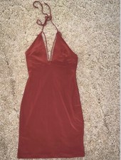 Forever 21 Maroon Red Short Strappy Mini Dress Brand New Size Small