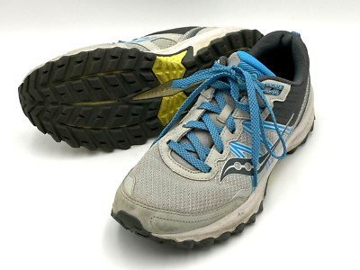 Saucony Excursion TR14 Gray Blue Running Trail Shoes Sneakers Womens 10