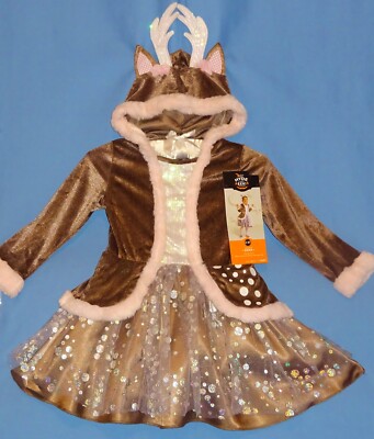 brown dress for deer costume Spirit Halloween Hooded Deer Costume Dress Child Size Medium