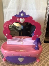  Play Makeup Vanity with Drawer Light-Up Mirror and Lamp Pink Kid Connection 