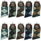 3-12 Pairs Men Argyle Crew Multi Color Business Dress Socks Cotton Size 10-13