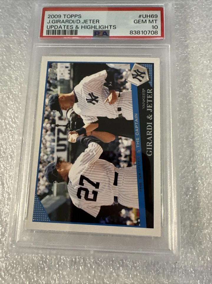 2009 Topps Update & Highlights #UH69 Derek Jeter Joe Girardi HOF PSA 10 Yankees - Image 3 of 4
