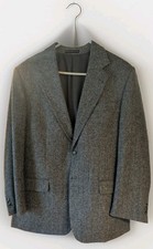 Cricketeer Jacket Blazer Mens 42R Gray Herringbone Tweed Wool Vintage