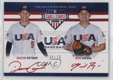 2017 Panini USA Baseball Stars & Stripes Red Ink 8/10 Dalton Guthrie Auto 0i76