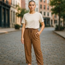 Women s Vintage Boho Hippie California Krush Animal Print Drawstring Pants M