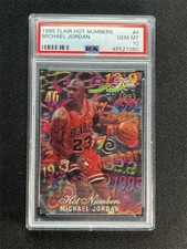 1995 Fleer Flair Hot Numbers Basketball Michael Jordan #4 Bulls PSA 10 GEM MT