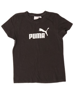 PUMA Womens Graphic T-Shirt Top UK 14 Large Black BG28