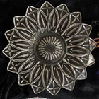 Iridescent Clear FEDERAL GLASS Vintage Sun Flower Pattern Platter Plate 11 1/2"