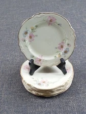 6 Piece Antique Homer Laughlin Virginia Rose 6.25 Inch Bread & Butter Plates