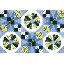 Dresden Patch Blue 90" Cheater Quilt Top Print 8776 BTY