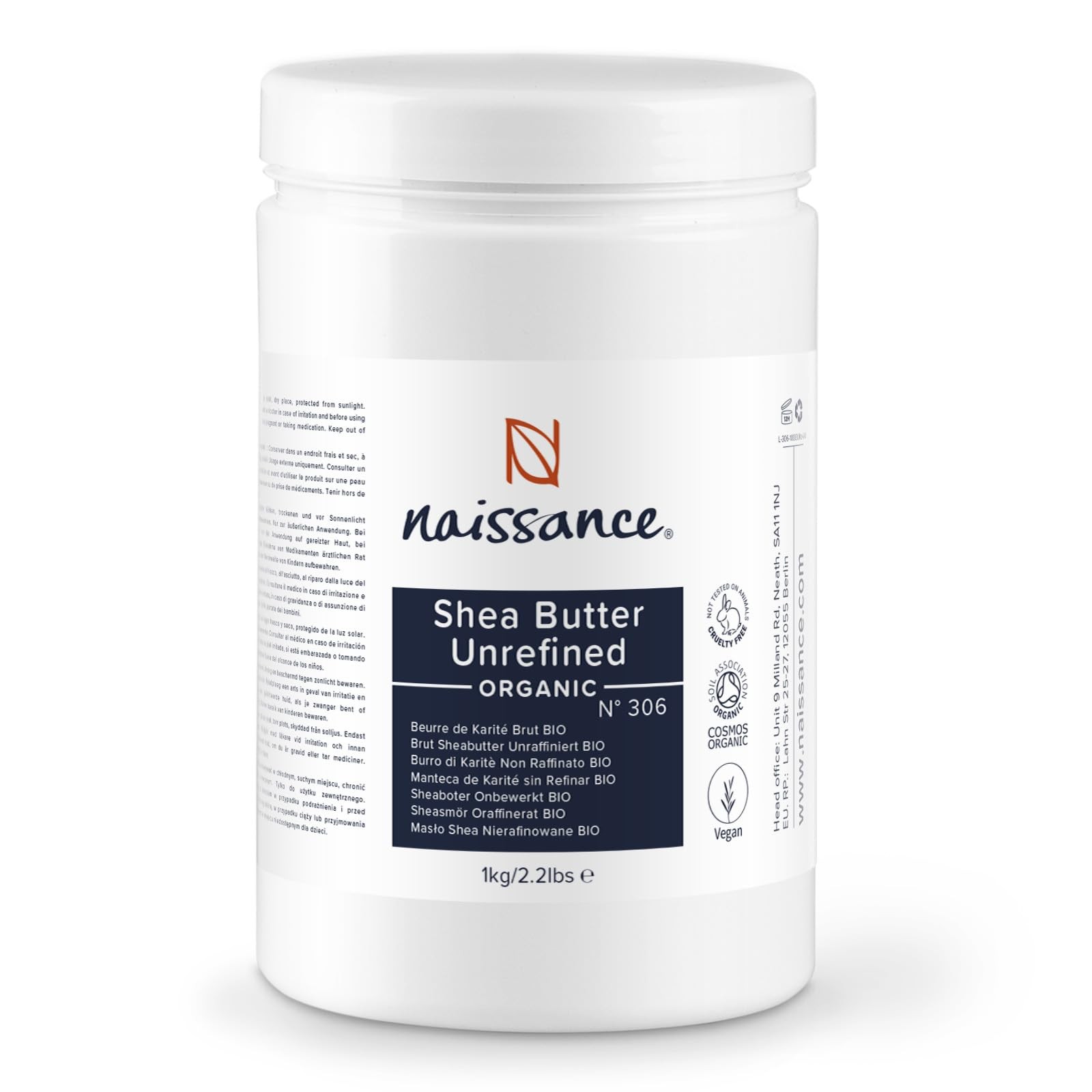 Beurre de Karité Brut BIO Afrique No. 306 - Corps Cheveux Solide 1kg