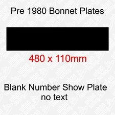 480mm x 110mm Blank Classic Vinyl Show Plate Sticker Pre 1980 Car Bonnet Decal
