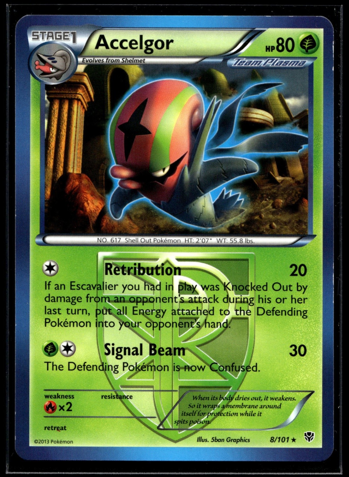 Accelgor (Team Plasma) Rare Plasma Blast 8/101 NM