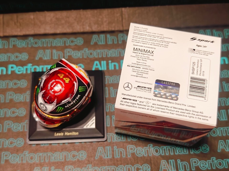 RARE Spark 1/5 helmet Lewis Hamilton Abu Dhabi GP 2018 Edition limited