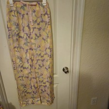 Stars Above Pajama Pants- M- Pastel Flower Abstract Design-Silky Soft