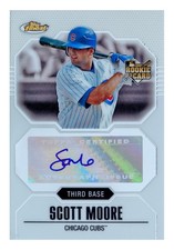 Scott Moore, 2003 Topps Finest Autograph Rookie Card. Cubs. Orioles. COA