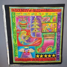 "Bountiful Blessings" Holiday 100 Cotton Fabric Panel by Laurel Burch 22" x 22"
