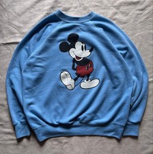 Rare Mickey Mouse Print Blue Vintage Sweatshirt Miyuki Arihara