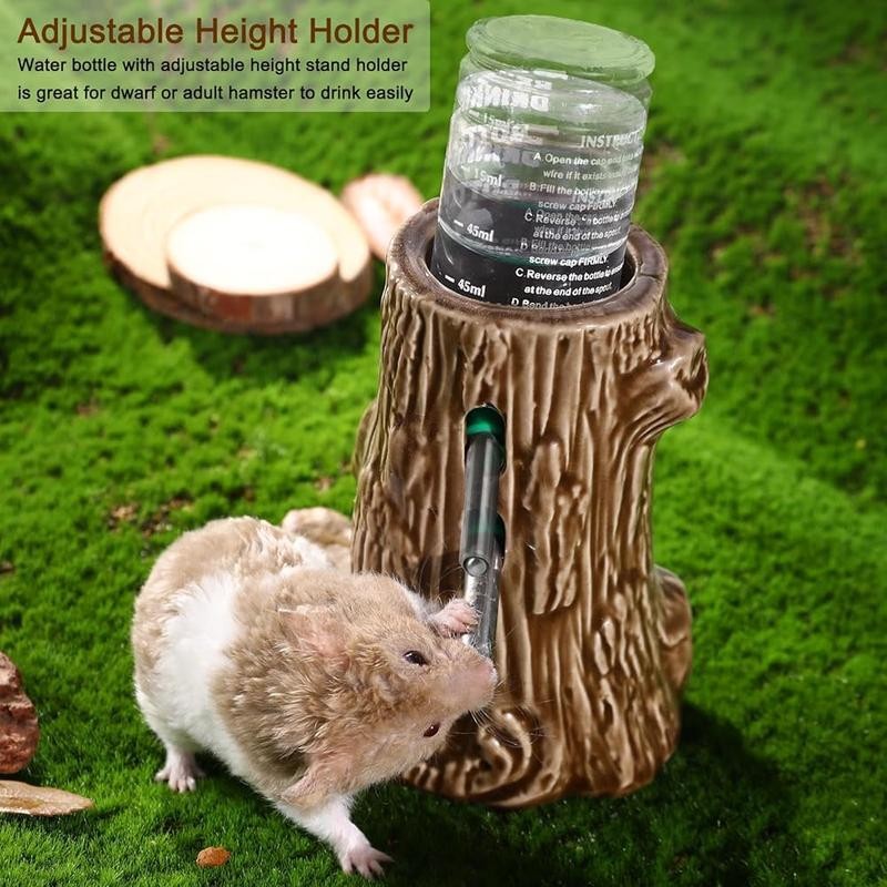 Hamster Water Bottle Ceramic Dispenser Adjustable Chew Proof